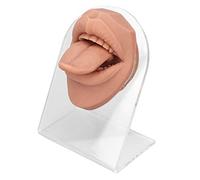 Modello di lingua silicone Modello di bocca lievita con supporto acrilico per la pratica infermieristica educativa di gioielli (Carne bionda)
