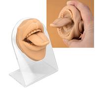 Modello di lingua umana Nutriess, in morbido silicone, realistico, con supporto in acrilico per la presentazione di gioielli (Skin Color)