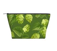 Modello Di Luppolo E Foglie Verdi, Borsa da toilette Borsa per trucco Borsa per cosmetici Borsa da toilette da viaggio portatile