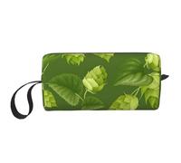 Modello Di Luppolo E Foglie Verdi, Borsa per il trucco Borsa per cosmetici Borsa da toilette da viaggio portatile Borsa per trucco Organizer