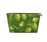 Modello Di Luppolo E Foglie Verdi, Borsa per il trucco Borsa per cosmetici Borsa da toilette da viaggio portatile Borsa da toilette