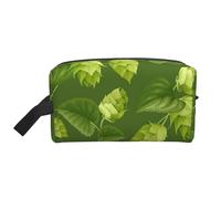 Modello Di Luppolo E Foglie Verdi, Borsa per il trucco Borsa per cosmetici Borsa da viaggio portatile da viaggio Borsa per trucco Organizer