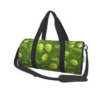 Modello Di Luppolo E Foglie Verdi, Borsone da viaggio di grande capacità Borsa rotonda Borsa da viaggio sportiva Borsa da viaggio Borsa da fitness