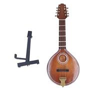 Modello di Mandolino in Miniatura Fatto a Mano - Ornamento di Mandolino in Legno a 8 Corde con Supporto Regalo - Eleganti Accessori per Casa delle Bambole - Strumento Musicale