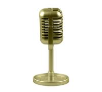 Modello di Microfono a Microfono Vintage Toy Frequesite-Antico con Stands, adatto per giochi di ruolo di festa, decorazioni per palcoscenici e da tavolo, aspetto realistico per un autentico senso