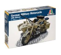 Modello Di Moto Militare Tedesca Con Side-Car Italeri 1/9, Bmw R75 Tipo Wwii
