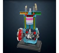 Modello di motore a benzina a 4 tempi - Strumento didattico for la combustione interna, strumento dimostrativo fisica