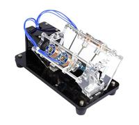 Modello di motore elettromagnetico a bobina 4/8/12, modello di motore a V con luci a LED, modelli di esperimenti di fisica ad alta tecnologia, circuito di sovralimentazione integrato(4Coil)