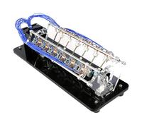 Modello di motore elettromagnetico a V, modello di motore a 4/8/12 bobine con design a LED, strumento didattico per esperimenti da 5 V, combinazione di campi magnetici ed elettrici(12Coil)