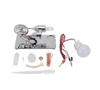 Modello di motore Sterling con lampadina a LED Volano Motore Stirling Modello di motore Giocattolo educativo Generatore di energia elettrica per bambini Progetto scientifico (Clip d'argento)