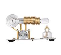 Modello di motore Stirling ad aria calda con generatore di elettricità e base in metallo - Kit educativo scientifico per l'insegnamento della fisica - Motore a combustione esterna