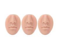 Modello di naso in silicone, morbido ed elastico, riutilizzabile, per praticare piercing, con bocca, per esposizione di anelli al naso e unghie, e chirurgia plastica, 3 pezzi, in (Medium Skin Color)