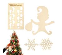Modello Di Natale - Modello Di Impronta Da Pittura | Gnomi In Legno Per La Pittura, Modello Di Impronte Nane, Ciondolo Artigianale Di Natale, Di Decorazione Per Giardino E Alberi