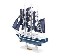 Modello di nave a vela in legno: vela vintage fatta a mano, modello di barca in stile mediterraneo per spiaggia in stile mediterraneo, decorazione per la casa e il bar