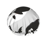 Modello di orca assassina Modello di pesce,Cuffia da doccia, cuffia da notte, doppio strato, impermeabile, elastica, riutilizzabile.