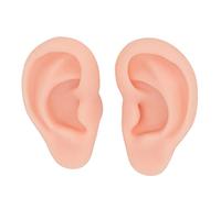 Modello di Orecchio Flessibile 1 Paio Pratico Modello di Orecchio Umano in Silicone Riutilizzabile Piercing all'Orecchio Insegnamento per Display di Orecchini (Colore della pelle chiaro)