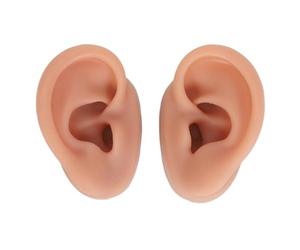 Modello di Orecchio in Silicone, 1 Paio di Modelli realistici di Orecchio Umano Morbido a Sinistra e a Destra riutilizzabili per la Pratica del Piercing all'orecchio Finto