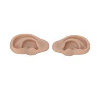 Modello di Orecchio in Silicone, 1 Paio Modello di Orecchio di Simulazione Flessibile Morbido per Orecchini Display Esercizio di Piercing All'orecchio (Colore della pelle scura)