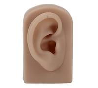 Modello di orecchio in silicone Modello di orecchio umano riutilizzabile morbido e flessibile per l'orecchio destro per l'allenamento del piercing all'orecchio e la (Marrone)