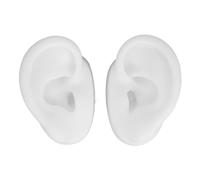 Modello di orecchio in silicone Modello di pratica per piercing all'orecchio sinistro destro riutilizzabile flessibile realistico per display di orecchini e auricolari (Bianca)