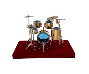 modello di ornamento di strumento musicale Kit Di Batteria Jazz In Miniatura Modello Mini Microfono Piatto Accessori Per Strumenti Musicali Decorazione