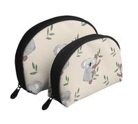 Modello di orsi Koala simpatico cartone animato, Borsa per trucco a conchiglia Portamonete da donna Borsa da toilette piccola Borsa per cosmetici 2 pezzi
