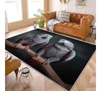 Modello Di Pappagallo Animale Confortevole il Raffinato Tappeto di Flanella 120x170 cm Ipoallergenico Lavabile in lavatrice Grigio Tappeto Utilizzo TPR Antiscivolo Supporto