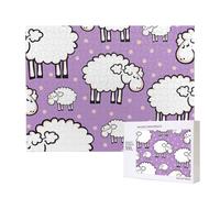 Modello di pecora dei cartoni animati carino,Puzzle in legno da 500 pezzi, gioco di famiglia, puzzle per adulti e adolescenti, decorazioni per la casa