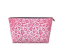 Modello di pelle di leopardo rosa brillante, Borsa da toilette Borsa per trucco Borsa per cosmetici Borsa da toilette da viaggio portatile