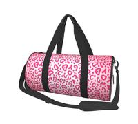 Modello di pelle di leopardo rosa brillante, Borsone da viaggio di grande capacità Borsa rotonda Borsa da viaggio sportiva Borsa da viaggio Borsa da fitness