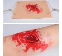 Modello di pelle ferita simulata indossabile, kit di addestramento for medicazione e laccio emostatico, design indossabile e regolabile, for la formazione sul primo soccorso