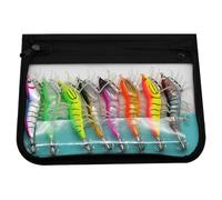 Modello di pesca al , corpo tipo gamberetto Lere | Set di gancio per esca 3.5 8 Pack con esca speciale Scatola di calamari pesca esche Bait in legno Scatola di calamari di sq