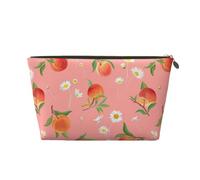 Modello di pesca con margherite, frutti tropicali, foglie, borse per cosmetici, borsa da viaggio per il trucco per donne, borsa portatile, organizer per articoli da toeletta