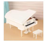 Modello Di Pianoforte In Miniatura Tasto Bianco Nero Mini Accessori Per Decorazioni Per Pianoforte Display Per Strumenti A Tastiera Mini replica strumento musicale (Color : White, Size : 18x12x10cm