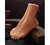 Modello di Piedi in Silicone da 2 Pezzi, Manichino Maschile Realistico con Piede Finto, Espositore per Sandali con Gioielli Tatuati, Arte con Calzini E Scarpe