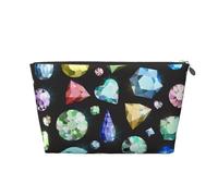 Modello di pietre preziose colorate, Borsa da toilette Borsa per trucco Borsa per cosmetici Borsa da toilette da viaggio portatile