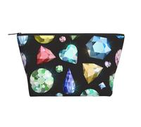 Modello di pietre preziose colorate, Borsa da toilette Borsa per trucco Borsa per cosmetici Borsa da toilette da viaggio portatile