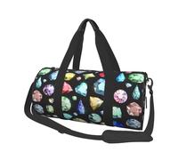 Modello di pietre preziose colorate, Borsone da viaggio di grande capacità Borsa rotonda Borsa da viaggio sportiva Borsa da viaggio Borsa da fitness