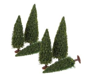 Modello di Pini in Miniatura Verdi 6 Pezzi per Paesaggio | Filo di Ferro e Plastica, Dettagli Delicati e Realistici, Leggeri, per Tracciati Ferroviari e Scenari
