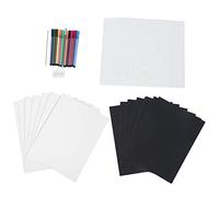 Modello di pittura cava con ciclo di vita degli animali per bambini, set di strumenti da disegno, carta da graffiare con 8 temi, materiale PET lavabile e riutilizzabile per