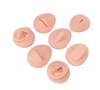 Modello di Pratica per Piercing Al Corpo Simulazione in Silicone Orecchio Occhio Naso Bocca Lingua e Ombelico Modello per Principianti Piercer Colore della Pelle Chiaro Utilità