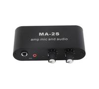 Modello di preamplificatore audio HaloVerde con 3 porte di uscita per miscelare o separare segnali audio, un piccolo preamplificatore stereo portatile e un amplificatore per