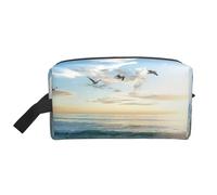 Modello di progettazione della spiaggia, Borsa per il trucco Borsa per cosmetici Borsa da viaggio portatile da viaggio Borsa per trucco Organizer
