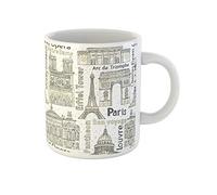 Modello Di Punti Di Riferimento Di Parigi Torre Eiffel Notre De Arc Triomphe Tazze Di Caffè Durevole Tazza Mug Ceramica Tazza Colazione Regali Novità Per Fidanziati Anniversario Natale Regalo 330Ml