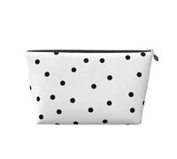 Modello di punti senza soluzione di continuità in bianco e nero, Borsa da toilette Borsa per trucco Borsa per cosmetici Borsa da toilette da viaggio portatile