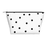 Modello di punti senza soluzione di continuità in bianco e nero, Borsa da toilette Borsa per trucco Borsa per cosmetici Borsa da toilette da viaggio portatile