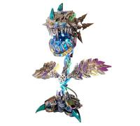 Modello di Puzzle in Metallo 3D, Kit Montaggio Puzzle in Metallo con Luce | Fiore di Pianta Piranha Meccanica, Decorazione per la Casa per Adulti e Adolescenti (770 PEZZI)