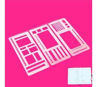 Modello di registrazione flessibile fatto a mano Modello di registro flessibile fatto a mano, set di stencil for planner da 3 pezzi for tenere un diario, monitorare le abitudini(C)