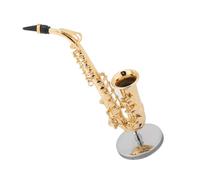 Modello Di Sassofono Contralto In Miniatura Da 14 Cm Con Supporto E Custodia. Ornamenti Per Modelli Di Strumenti Placcati In Oro Mini replica strumento musicale