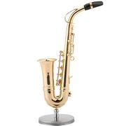 Modello di sassofono, replica di sassofono contralto in miniatura da 14 cm con supporto e Mini strumento musicale per sassofono decorazione domestica